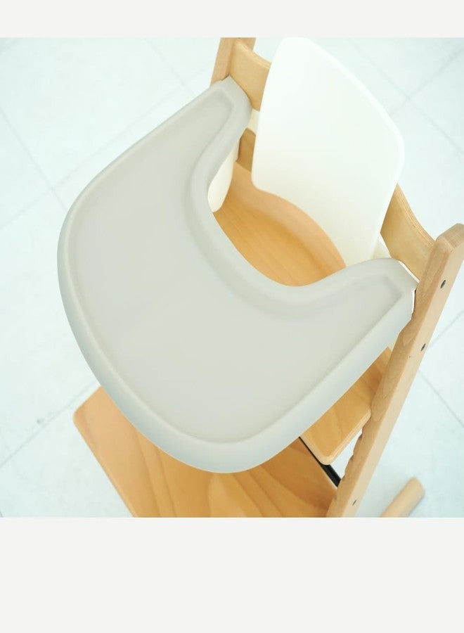 Gembebe Full Coverage Stokke Tripp Trapp High Chair Placemat | Silicone High Chair Placemat | Lightweight | Dishwasher Safe| Easy to Clean (Light Grey) - Image 1